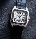 Cartier Santos Cal.076 Movement 44.2*35.6mm White Sunburst Roman Dial Watch